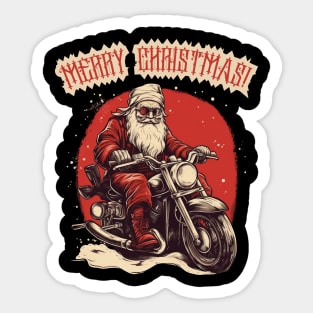 Santa Celebrate Christmas With Motorcycle Sticker